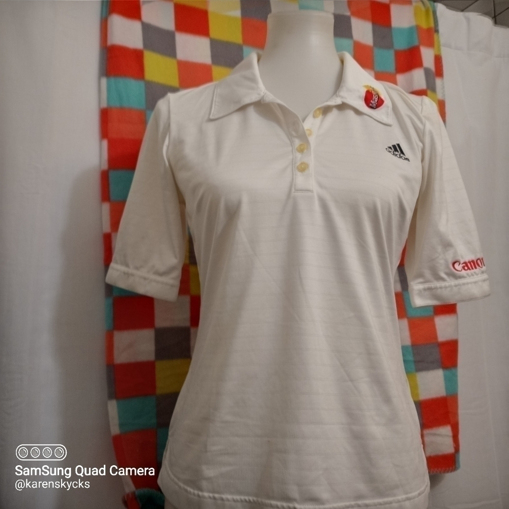 𝅺adidas Climacool ½ Sleeve Natalie Gulbis Golf/Polo Shirt Women's Size Medium